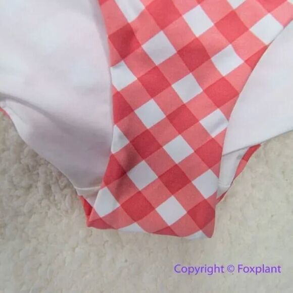 NEW Onia Raquel Barbiecore‎ pink gingham check raquel one piece swimsuit, size S - Picture 12 of 16